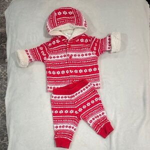 Gymboree Red and White Snowflake Set